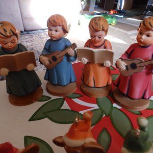 2) Groups of little Chistmas figurines